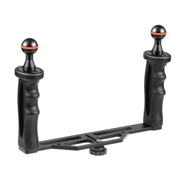 PULUZ Dual Handles Aluminium Alloy Tray Stabilizer for Underwater Camera Housings(Black) - Diving Accessories by PULUZ | Online Shopping South Africa | PMC TechLife | Buy Now Pay Later Mobicred