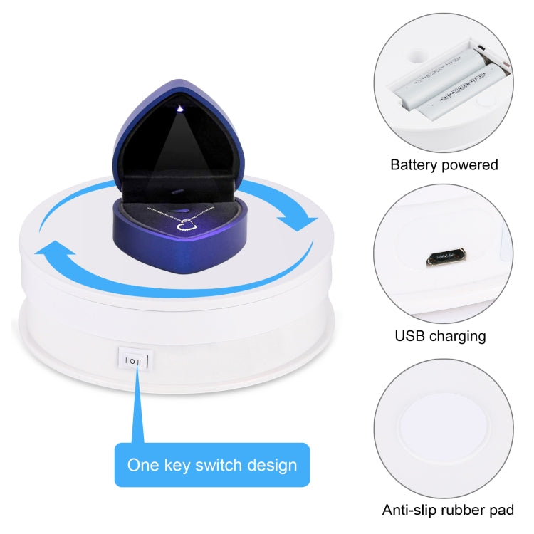 PULUZ 15cm Adjusting Speed Rotating Turntable Display Stand, Load: 3kg(White) -  by PULUZ | Online Shopping South Africa | PMC TechLife | Buy Now Pay Later Mobicred