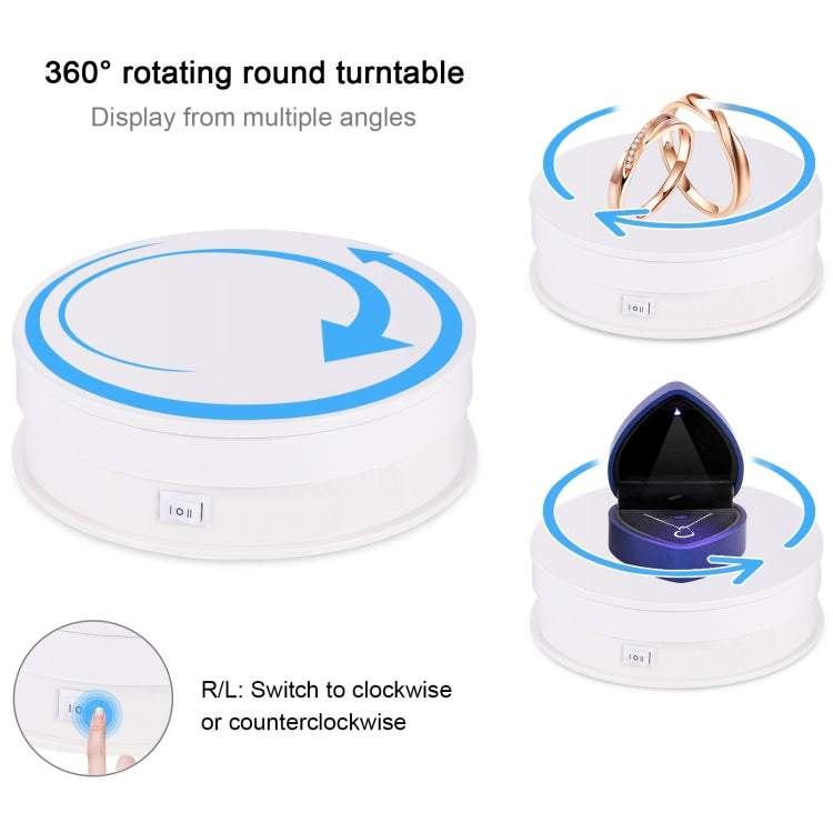 PULUZ 15cm Adjusting Speed Rotating Turntable Display Stand, Load: 3kg(White) -  by PULUZ | Online Shopping South Africa | PMC TechLife | Buy Now Pay Later Mobicred
