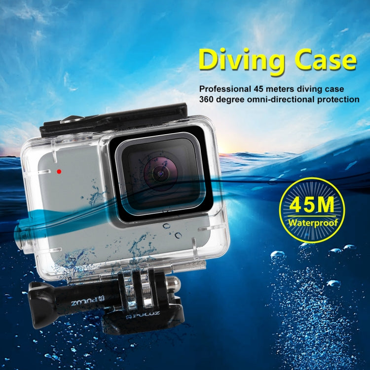 PULUZ 45m Underwater Waterproof Housing Diving Case for GoPro HERO7 Silver / HERO7 White, with Buckle Basic Mount & Screw(Transparent) - Waterproof Cases by PULUZ | Online Shopping South Africa | PMC TechLife | Buy Now Pay Later Mobicred