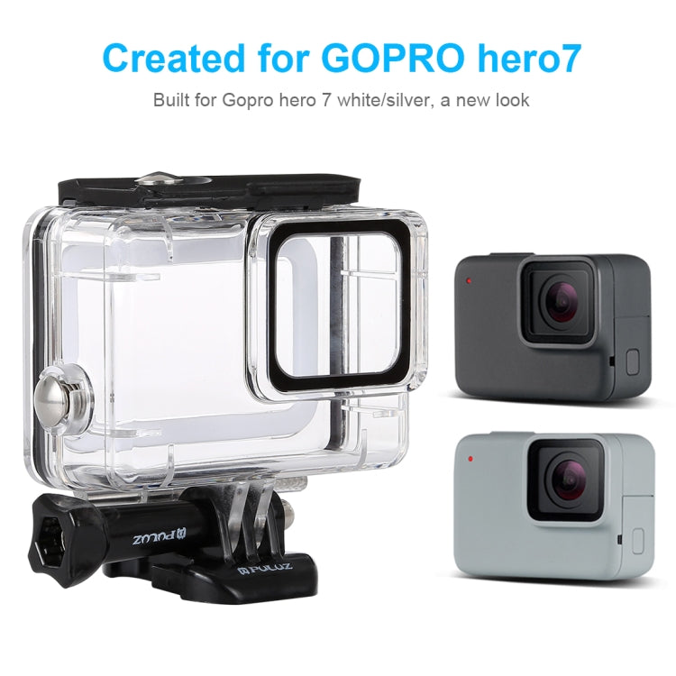 PULUZ 45m Underwater Waterproof Housing Diving Case for GoPro HERO7 Silver / HERO7 White, with Buckle Basic Mount & Screw(Transparent) - Waterproof Cases by PULUZ | Online Shopping South Africa | PMC TechLife | Buy Now Pay Later Mobicred
