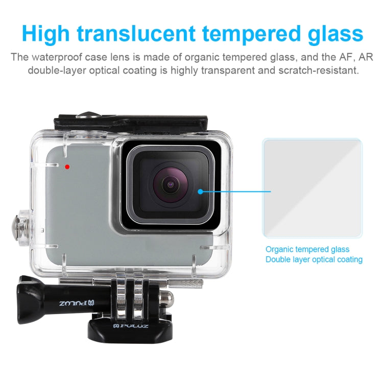 PULUZ 45m Underwater Waterproof Housing Diving Case for GoPro HERO7 Silver / HERO7 White, with Buckle Basic Mount & Screw(Transparent) - Waterproof Cases by PULUZ | Online Shopping South Africa | PMC TechLife | Buy Now Pay Later Mobicred
