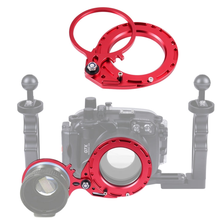 PULUZ Aluminum Alloy 67mm to 67mm Swing Wet-Lens Diopter Adapter Mount for DSLR Underwater Diving Housing(Red) - Diving Accessories by PULUZ | Online Shopping South Africa | PMC TechLife | Buy Now Pay Later Mobicred