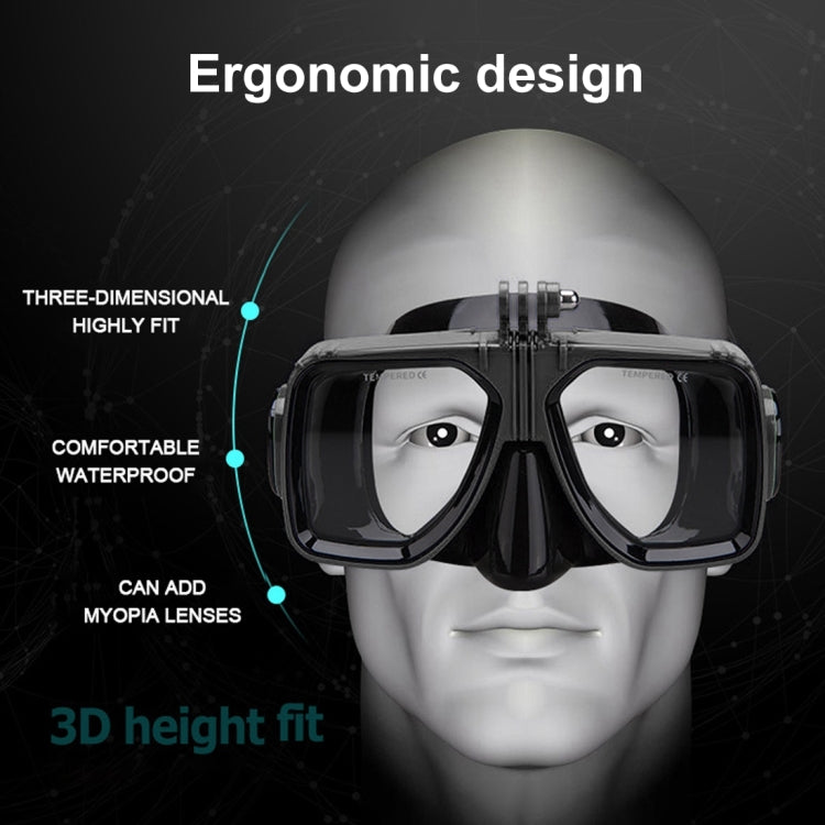 PULUZ Water Sports Diving Equipment Diving Mask Swimming Glasses for GoPro, Insta360, DJI and Other Action Cameras(Black) - Diving Mask by PULUZ | Online Shopping South Africa | PMC TechLife | Buy Now Pay Later Mobicred