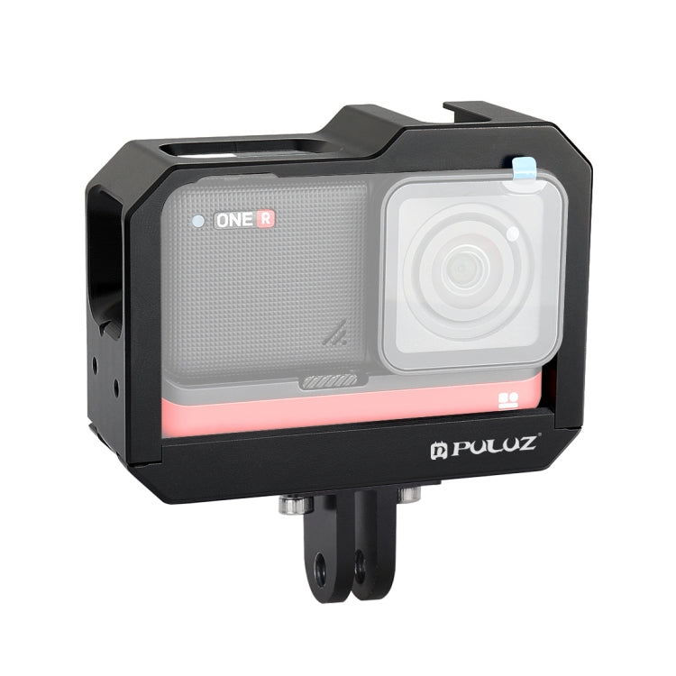 PULUZ Aluminum alloy Frame Mount Protective Case Cage with Cold Shoe Base Slot & Tripod Base Adapter for Insta360 One R(Black) - free shipping - PMC TechLife - Order now!