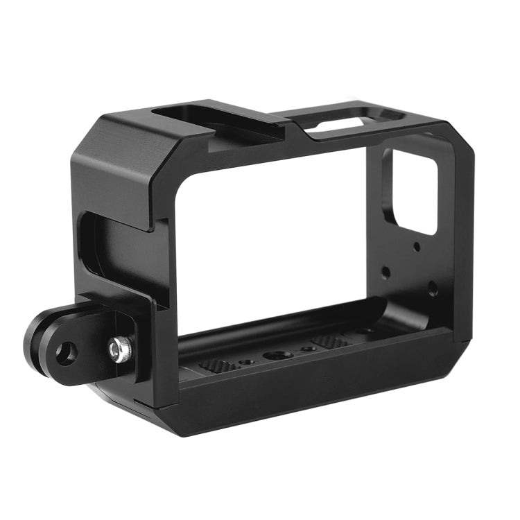 PULUZ Aluminum alloy Frame Mount Protective Case Cage with Cold Shoe Base Slot & Tripod Base Adapter for Insta360 One R(Black) - free shipping - PMC TechLife - Order now!