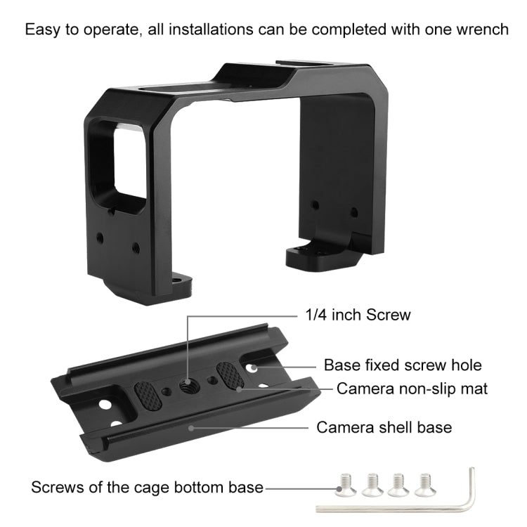 PULUZ Aluminum alloy Frame Mount Protective Case Cage with Cold Shoe Base Slot & Tripod Base Adapter for Insta360 One R(Black) - free shipping - PMC TechLife - Order now!