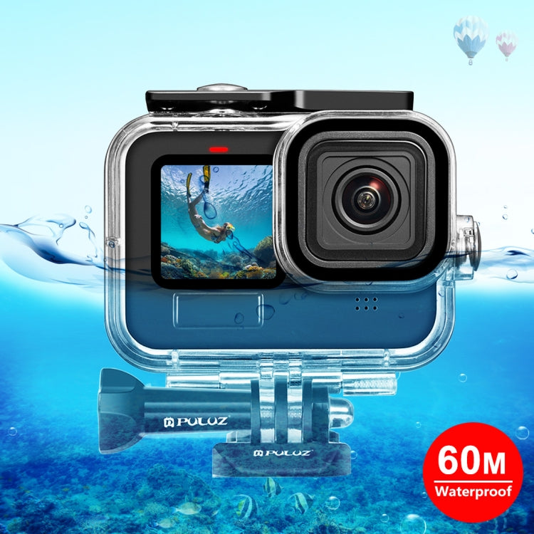 PULUZ for GoPro Hero11 Black / HERO10 Black / HERO9 Black 60m Waterproof Housing Protective Case with Buckle Basic Mount & Screw - Waterproof Cases by PULUZ | Online Shopping South Africa | PMC TechLife