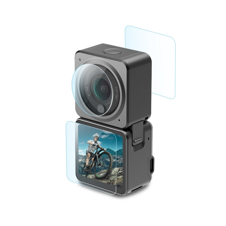 PULUZ 3 in 1 Lens + Front and Back LCD Display 9H 2.5D Tempered Glass Film for DJI Action 2 - Protective Film & Stickers by PULUZ | Online Shopping South Africa | PMC TechLife | Buy Now Pay Later Mobicred