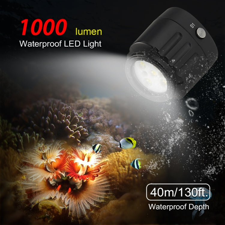 PULUZ 40m Underwater LED Photography Fill Light 1000LM 3.7V/1100mAh Diving Light for GoPro Hero11 Black / HERO10 Black / HERO9 Black /HERO8 / HERO7 /6 /5 /5 Session /4 Session /4 /3+ /3 /2 /1, Insta36 ... R, DJI Osmo Action and Other Action Cameras(Black) - free shipping - PMC TechLife - Order now!