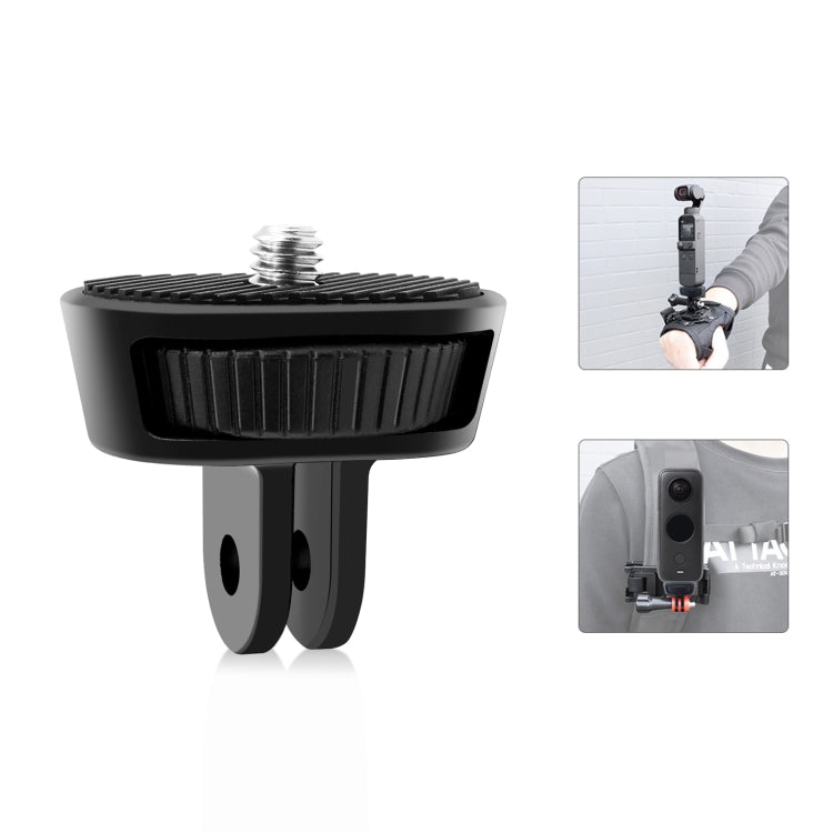 PULUZ 1/4 inch Screw Adjustable ABS Action Camera Tripod Adapter (Black) - Connection Mount by PULUZ | Online Shopping South Africa | PMC TechLife
