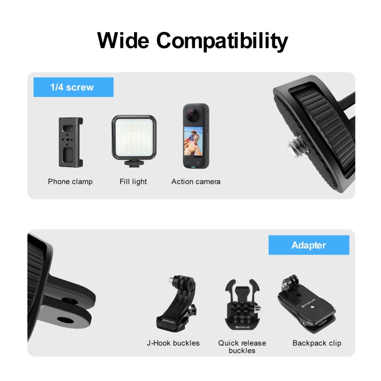 PULUZ 1/4 inch Screw Adjustable ABS Action Camera Tripod Adapter (Black) - Connection Mount by PULUZ | Online Shopping South Africa | PMC TechLife