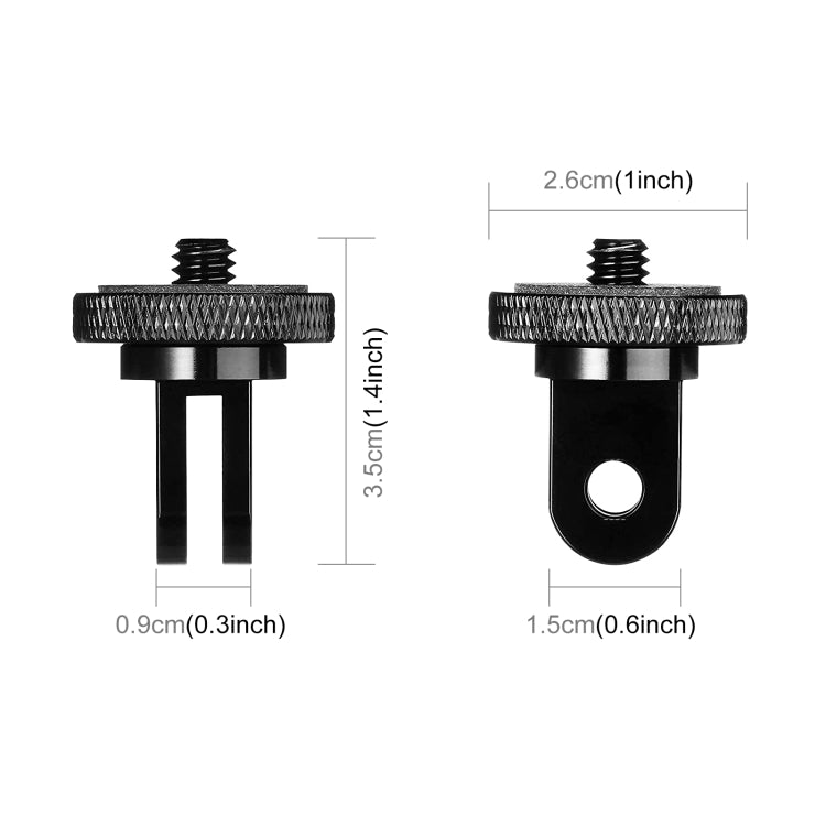 PULUZ 1/4 inch Screw Metal Tripod Mount Action Camera Adapter (Black) - Connection Mount by PULUZ | Online Shopping South Africa | PMC TechLife | Buy Now Pay Later Mobicred