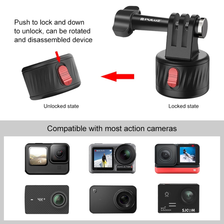 PULUZ Action Camera 1/4 inch Magnetic Base Adapter (Black) - Connection Mount by PULUZ | Online Shopping South Africa | PMC TechLife | Buy Now Pay Later Mobicred