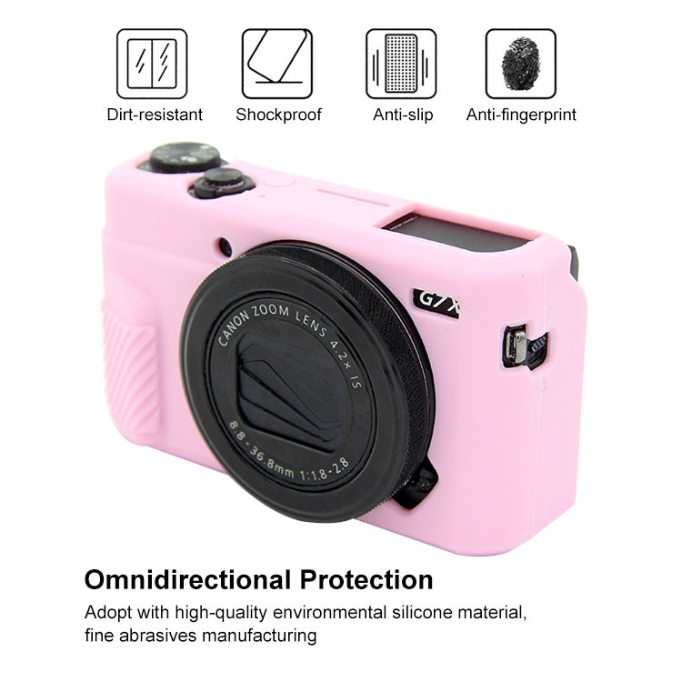 PULUZ Soft Silicone Protective Case for Canon EOS G7 X Mark II(Pink) - Protective Case by PULUZ | Online Shopping South Africa | PMC TechLife | Buy Now Pay Later Mobicred