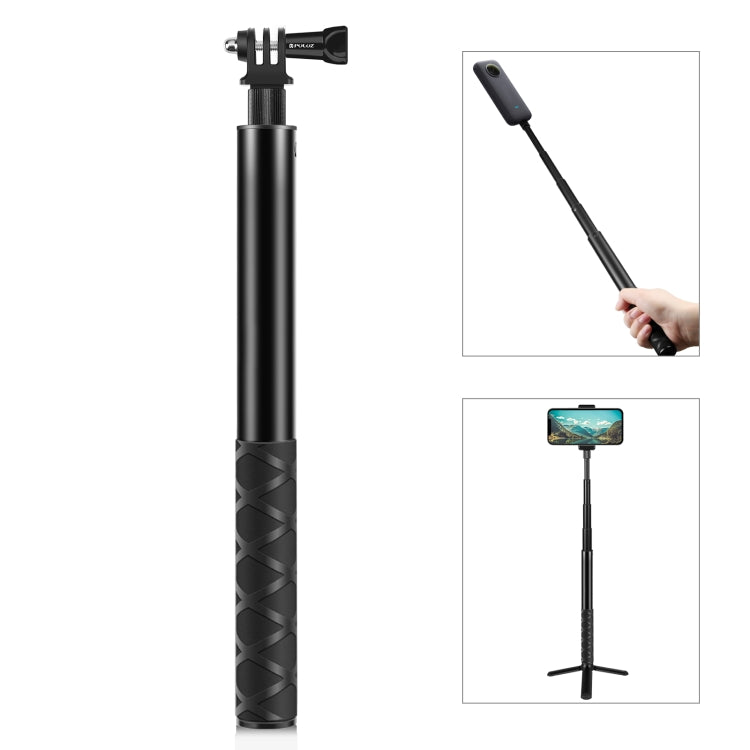 PULUZ 110cm Metal Selfie Stick Monopod with Invisible Adapter Base & Screw for Insta360 One RS / X2 / X3 - Self Monopod Grip by PULUZ | Online Shopping South Africa | PMC TechLife | Buy Now Pay Later Mobicred