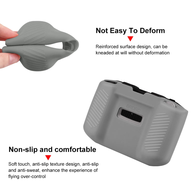 PULUZ Shockproof Anti-scratch Silicone Case with Neck Strap For DJI Mini 3 / 3 Pro / Mavic 3 / Air 2S / Mini 2 Remote Control (Grey) - Cases & Bags by PULUZ | Online Shopping South Africa | PMC TechLife | Buy Now Pay Later Mobicred