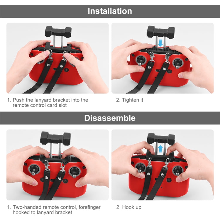 PULUZ Shockproof Anti-scratch Silicone Case with Neck Strap For DJI Mini 3 / 3 Pro / Mavic 3 / Air 2S / Mini 2 Remote Control(Red) - Cases & Bags by PULUZ | Online Shopping South Africa | PMC TechLife | Buy Now Pay Later Mobicred