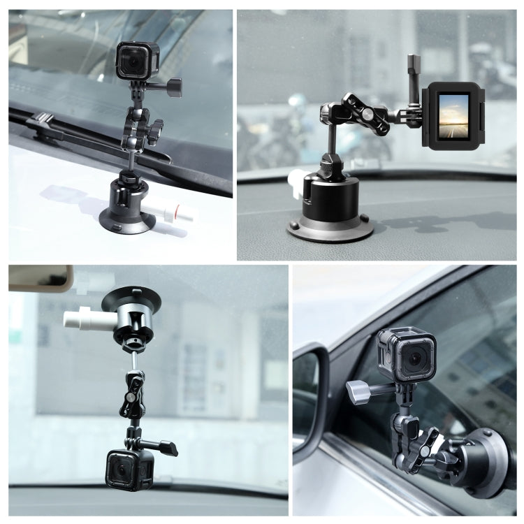 PULUZ 3 inch Car Single Pump Suction Cup Aluminum Alloy Mount (Black) - free shipping - PMC TechLife - Order now!