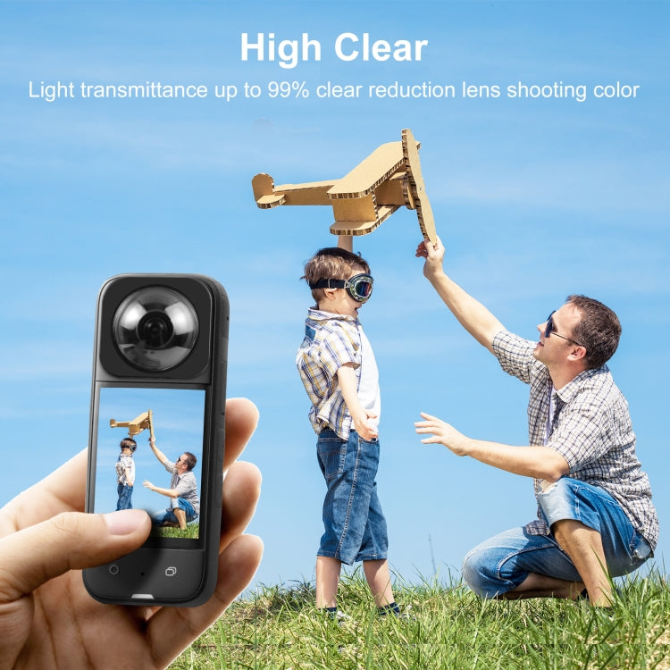 For Insta360 X3 PULUZ Lens Guard Optical Glass Protective Cover (Black) - free shipping - PMC TechLife - Order now!