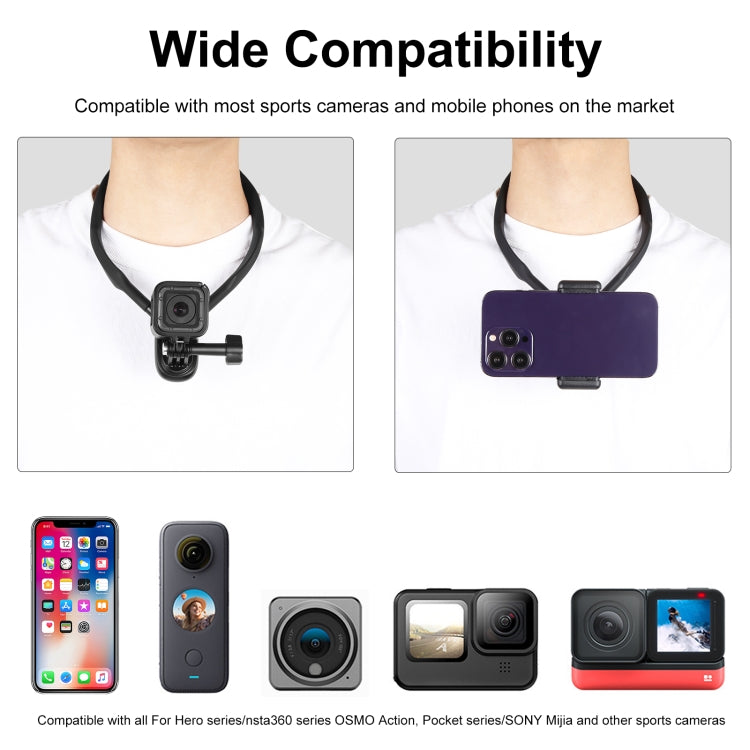 PULUZ Lazy Neck Bracket POV View Mount for GoPro Action Cameras (Black) - Holder by PULUZ | Online Shopping South Africa | PMC TechLife | Buy Now Pay Later Mobicred