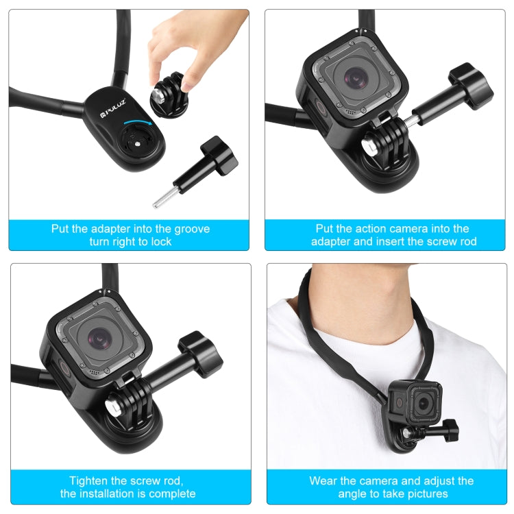 PULUZ Lazy Neck Bracket POV View Mount for GoPro Action Cameras (Black) - Holder by PULUZ | Online Shopping South Africa | PMC TechLife | Buy Now Pay Later Mobicred