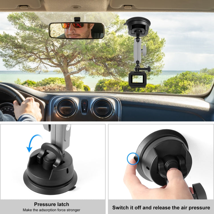 PULUZ Car Suction Cup Arm Mount with Mount Adapter & Long Screw - Helmet Mount by PULUZ | Online Shopping South Africa | PMC TechLife