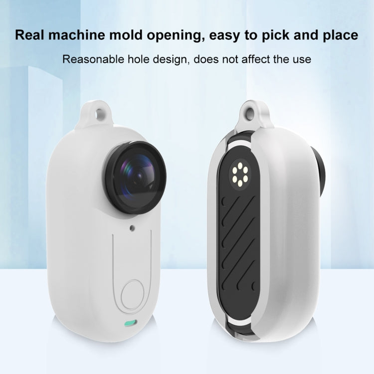 For Insta360 GO 3 PULUZ Camera Silicone Case with Lens  Cover (White) - Case & Bags by PULUZ | Online Shopping South Africa | PMC TechLife | Buy Now Pay Later Mobicred