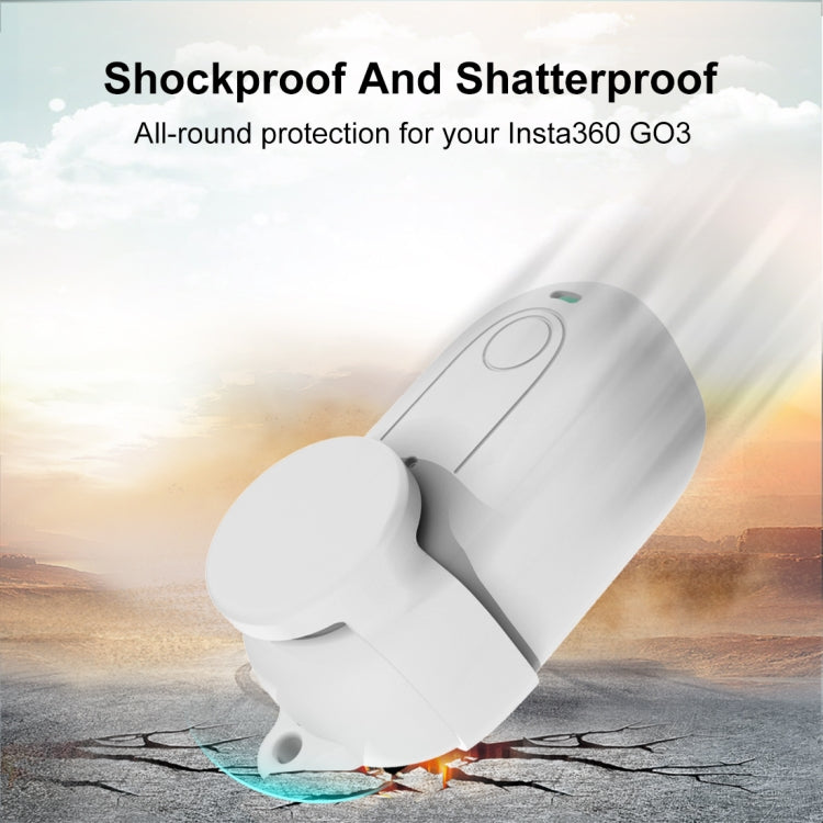 For Insta360 GO 3 PULUZ Camera Silicone Case with Lens  Cover (White) - Case & Bags by PULUZ | Online Shopping South Africa | PMC TechLife | Buy Now Pay Later Mobicred