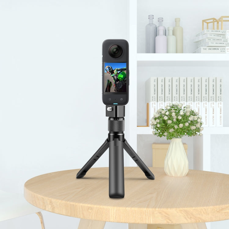 For Insta360 X3 / X4 PULUZ Rotary Handle Desktop Tripod Stand (Black) - Self Monopod Grip by PULUZ | Online Shopping South Africa | PMC TechLife | Buy Now Pay Later Mobicred