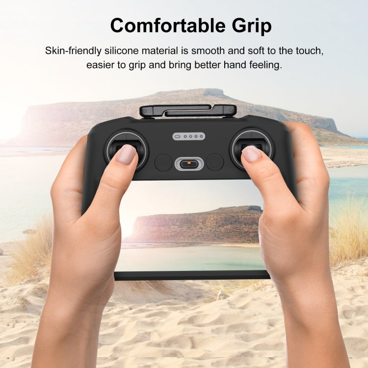 For DJI Mini 4 Pro / Air 3 Remote Control / DJI RC 2 with Screen PULUZ Silicone Protective Case (Black) - Carry Cases & Bags by PULUZ | Online Shopping South Africa | PMC TechLife | Buy Now Pay Later Mobicred