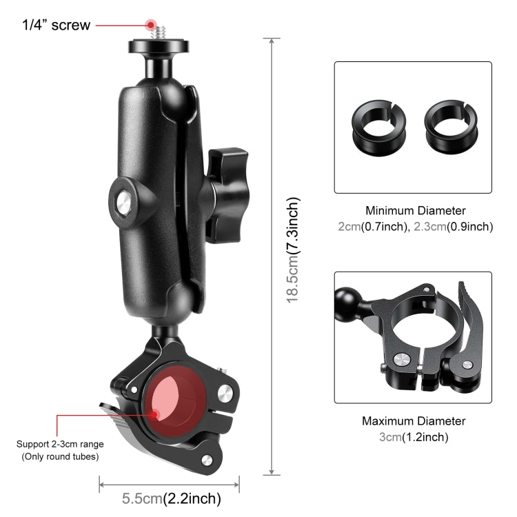 PULUZ Motorcycle O-Clip Quick Release Clamp Handlebar Fixed Mount Holder for GoPro and Other Action Cameras(Black) - free shipping - PMC TechLife - Order now!