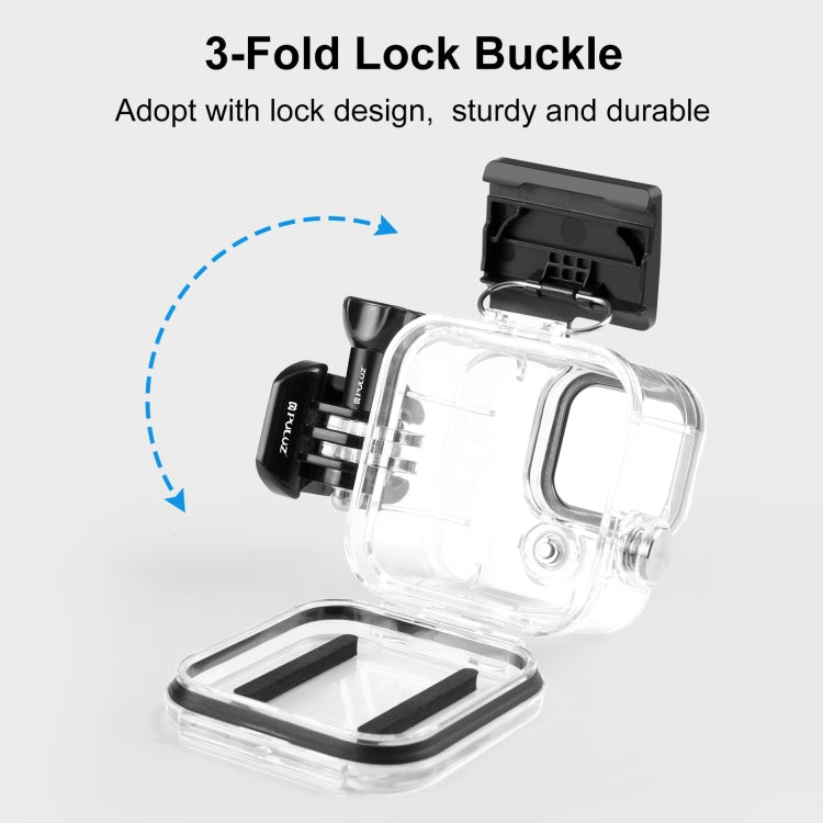 For GoPro Hero11 Black Mini PULUZ 40m Waterproof Housing Protective Case with Buckle Basic Mount & Screw (Transparent) - Waterproof Cases by PULUZ | Online Shopping South Africa | PMC TechLife | Buy Now Pay Later Mobicred