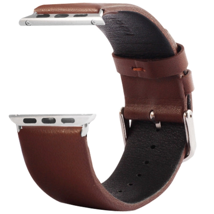 Kakapi for Apple Watch 42mm Subtle Texture Brushed Buckle Genuine Leather Watch Band with Connector(Coffee) - free shipping - PMC TechLife - Order now!