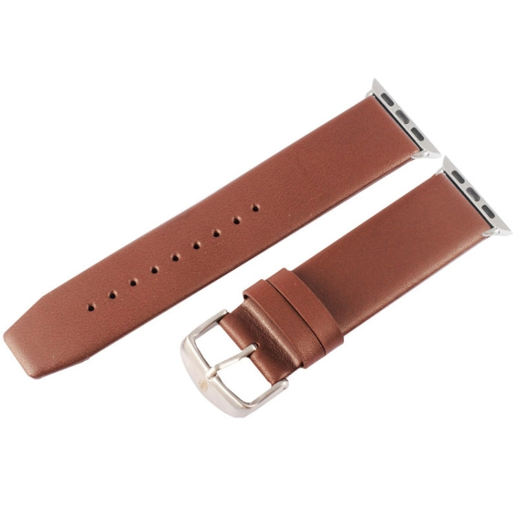 Kakapi for Apple Watch 42mm Subtle Texture Brushed Buckle Genuine Leather Watch Band with Connector(Coffee) - free shipping - PMC TechLife - Order now!