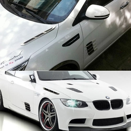 2 PCS Hood Side Shark Gill Simulation Air Flow Vent Fender Sticker for Car Decoration, Size: 22cm x 20cm x 2cm - free shipping - PMC TechLife - Order now!