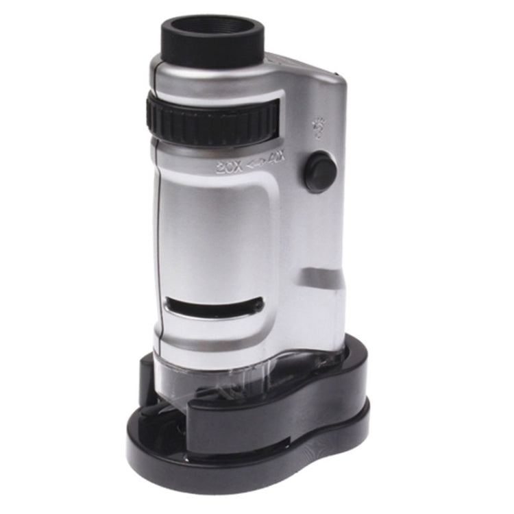 20X - 40X Magnification Zoom Lens Pocket Microscope with LED Light(Silver) - free shipping - PMC TechLife - Order now!