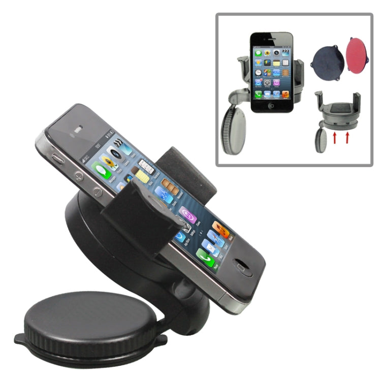 Universal Windshield 90 Degrees Rotation Car Holder, For iPhone, Galaxy, Sony, Lenovo, HTC, Huawei, and other Smartphones of width 75mm or Less) - Car Holders by PMC TechLife | Online Shopping South Africa | PMC TechLife