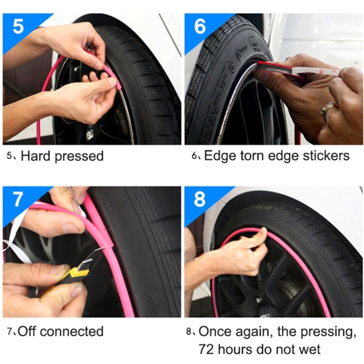 Universal Decorative Scratchproof Stickup 8M Flexible Car Wheel Hub TRIM Mouldings Decoration Strip(Black) - Decorative Strip by PMC TechLife | Online Shopping South Africa | PMC TechLife