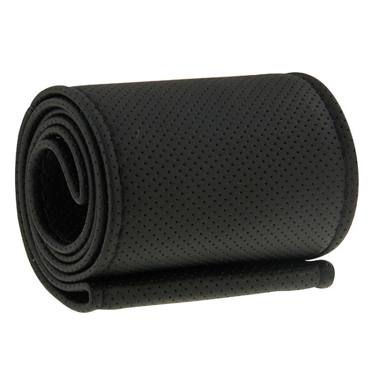 PU Leather Steering Wheel Cover With Needle and Thread, Size: 54x10.5cm (Black) - Steering Wheel Accessories by PMC TechLife | Online Shopping South Africa | PMC TechLife | Buy Now Pay Later Mobicred
