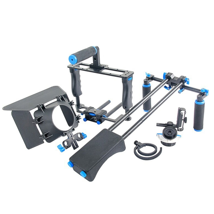YELANGU YLG1103A-A Dual Handles Camera Shoulder Mount + Camera Cage Stabilizer Kit with Matte Box for DSLR Camera / Video Camera - free shipping - PMC TechLife - Order now!