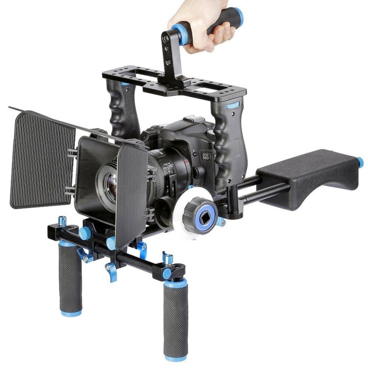 YELANGU YLG1103A-A Dual Handles Camera Shoulder Mount + Camera Cage Stabilizer Kit with Matte Box for DSLR Camera / Video Camera - free shipping - PMC TechLife - Order now!