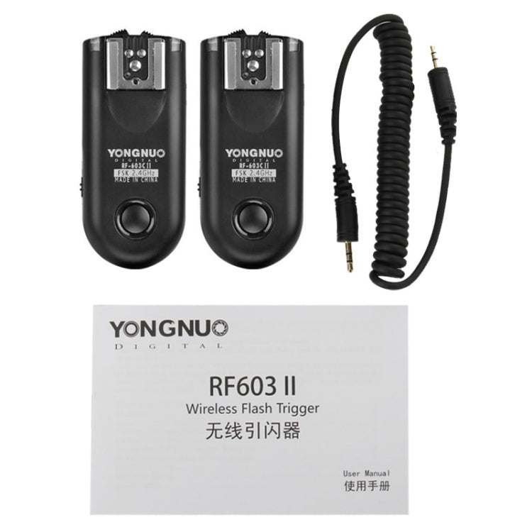 2 PCS YONGNUO RF603C II FSK 2.4GHz Wireless Flash Trigger with C1 Shutter Connecting Cable - free shipping - PMC TechLife - Order now!