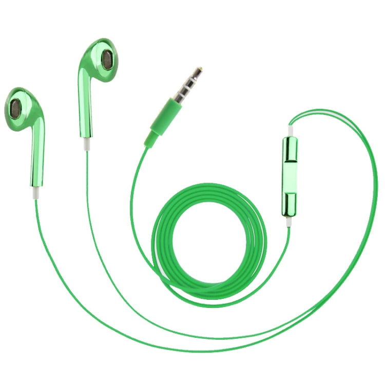 3.5mm Stereo Electroplating Wire Control Earphone for Android Phones / PC / MP3 Player / Laptops(Green) - In Ear Wired Earphone by PMC TechLife | Online Shopping South Africa | PMC TechLife