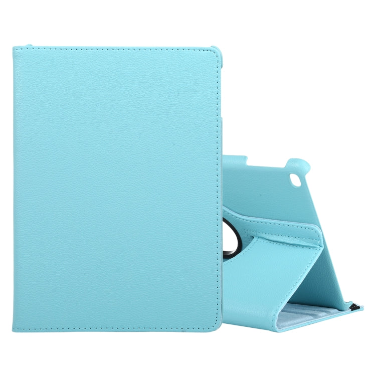 For iPad 9.7 (2018) & iPad 9.7 (2017) & Air 2 & Air 360 Degree Rotation Litchi Texture Leather Case with 2 Gears Holder(Blue) - iPad 9.7 (2018) & (2017) Cases by PMC TechLife | Online Shopping South Africa | PMC TechLife | Buy Now Pay Later Mobicred