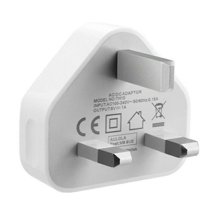 5V / 1A (UK Plug) USB Charger Adapter For  iPhone, Galaxy, Huawei, Xiaomi, LG, HTC and Other Smart Phones, Rechargeable Devices(White) - USB Charger by PMC TechLife | Online Shopping South Africa | PMC TechLife | Buy Now Pay Later Mobicred