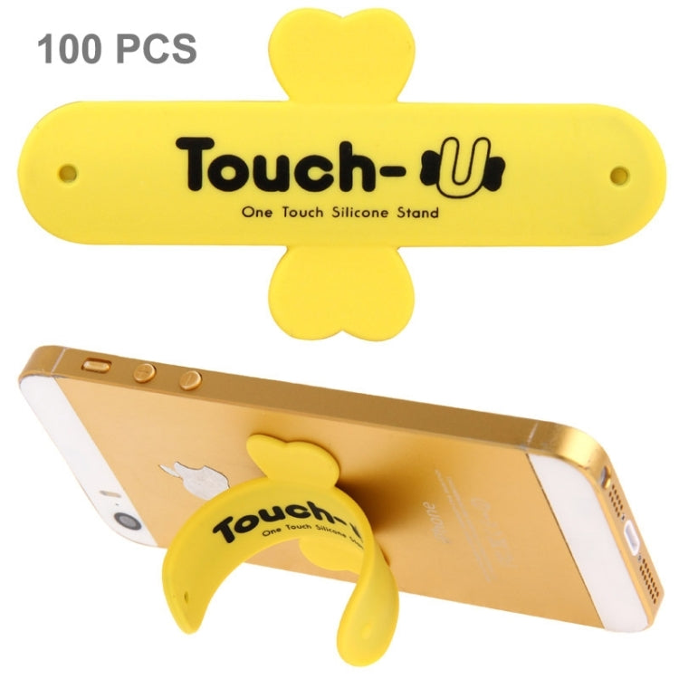 100 PCS Touch-u One Touch Universal Silicone Stand Holder, 100 PCS Touch-u One Touch Universal Silicone Stand Holder(Yellow) - Desktop Holder by PMC TechLife | Online Shopping South Africa | PMC TechLife