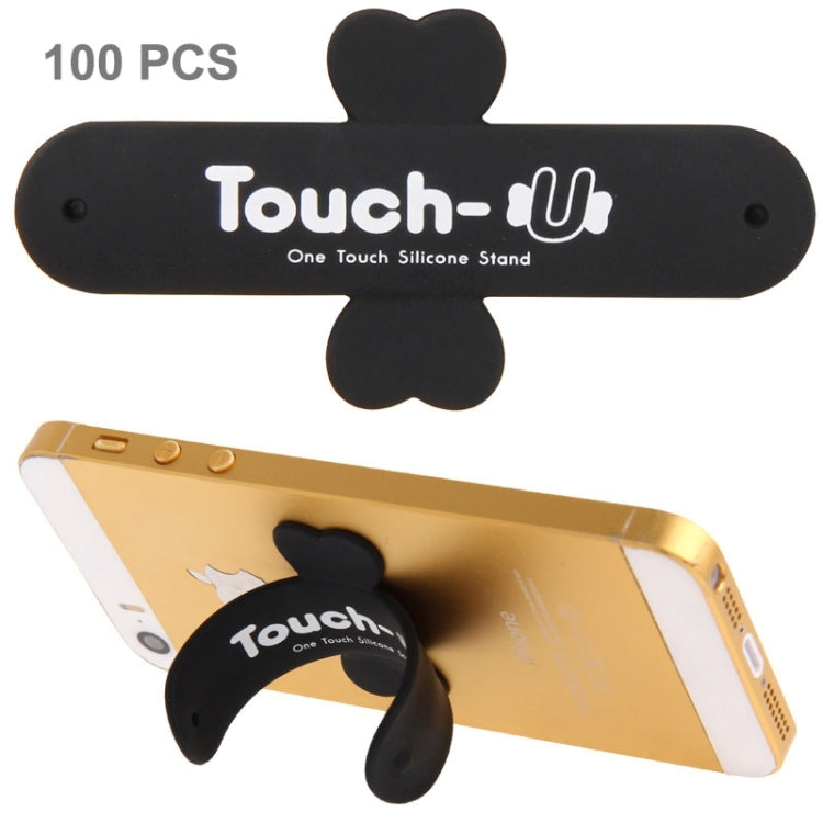 100 PCS Touch-u One Touch Universal Silicone Stand Holder, 100 PCS Touch-u One Touch Universal Silicone Stand Holder(Black) - Desktop Holder by PMC TechLife | Online Shopping South Africa | PMC TechLife