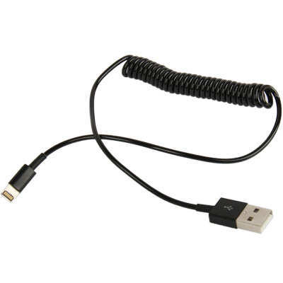 USB Sync Data / Charging Coiled Cable for iPhone, iPad(Black) - Normal Style Cable by PMC TechLife | Online Shopping South Africa | PMC TechLife | Buy Now Pay Later Mobicred
