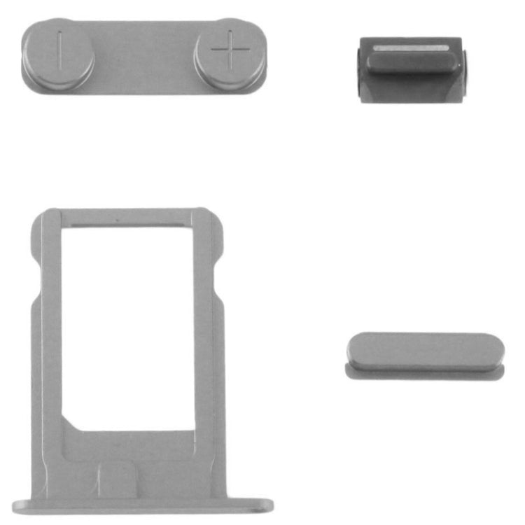 Full Housing Alloy  Back Cover with Mute Button + Power Button + Volume Button + Nano SIM Card Tray for iPhone 5S(Grey) - iPhone 5 Parts by PMC TechLife | Online Shopping South Africa | PMC TechLife